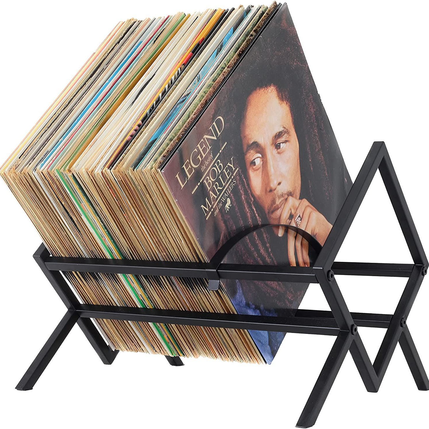 Desktop creative bookshelf vinyl record storage rack CD record display rack magazine storage rack metal fine iron art