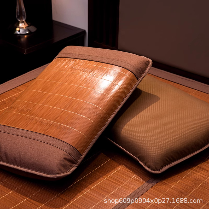 Factory Direct Sales Summer Cool Summer Pillowcase Mat Adult Set Pair Summer Bamboo Mat Pillowcase