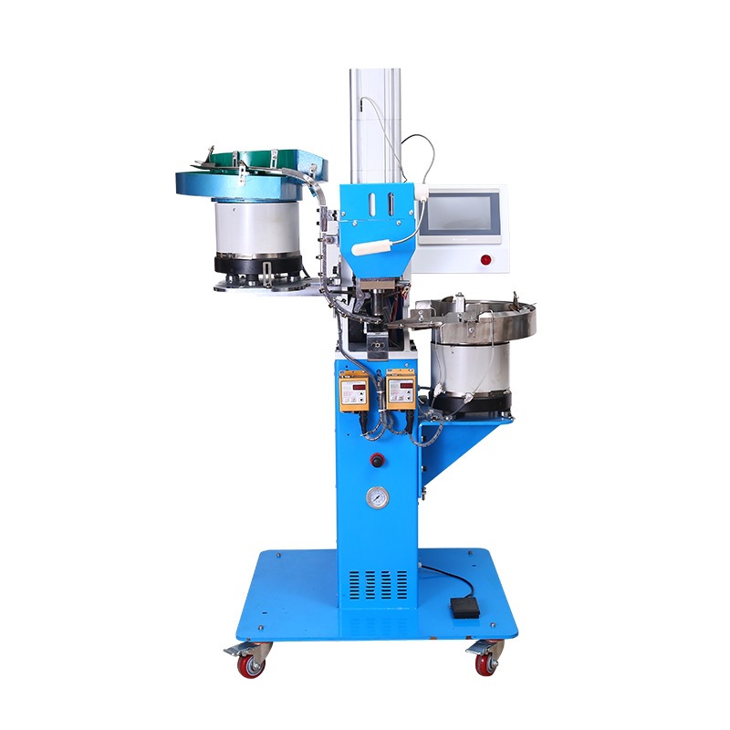 Full-automatic punching corns machine air-eye machine double-sided riveting machine punch-free four-button corns machinery and equipment