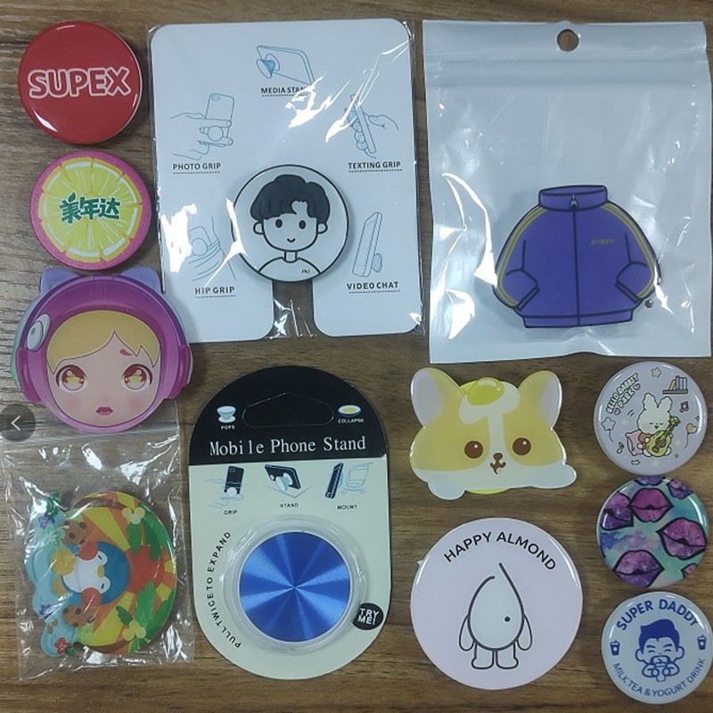 Mobile Phone Airbag Holder with Printable Logo Desktop Telescopic Painted Acrylic Holder Glue Airbag Mobile Phone Holder