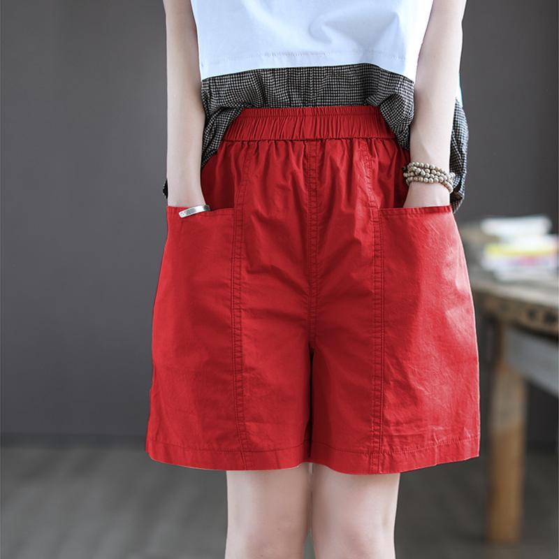 High Quality Cotton Wide Leg Shorts Women's New plus size High Waist Slim Look Summer Casual Loose All-match Five-point Overalls