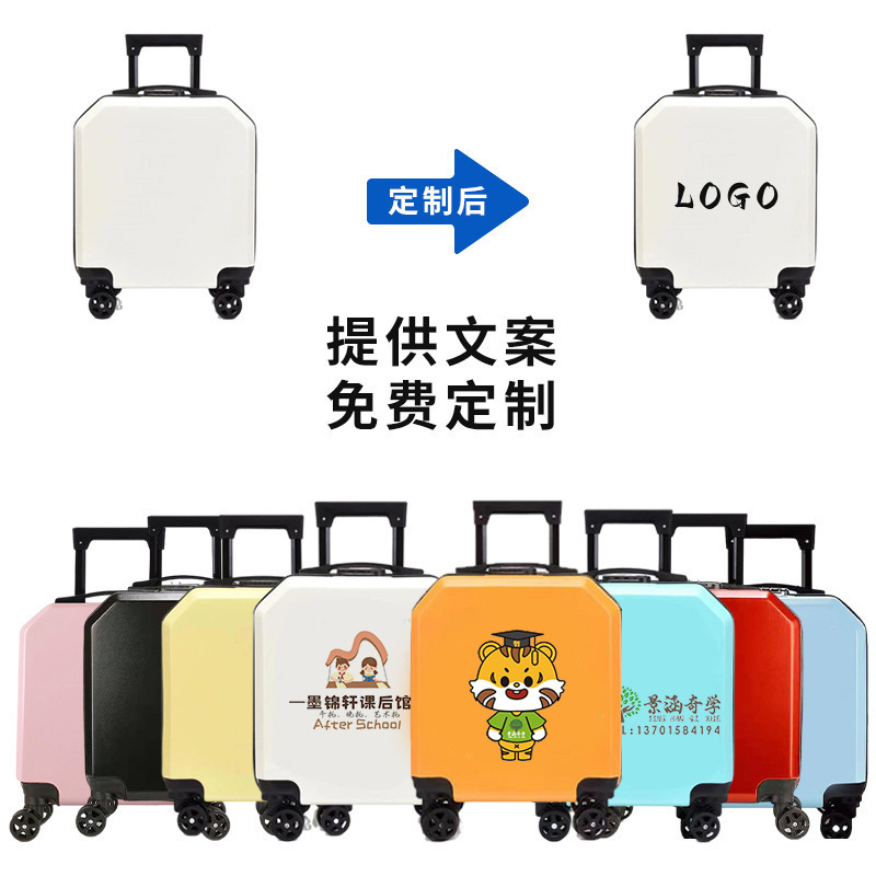 Children's luggage 18 inch large capacity combination lock trolley case mute universal wheel printable LOGO suitcase wholesale