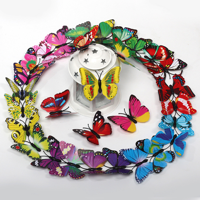 Factory direct 7cm simulation butterfly 6 color selection color butterfly pin magnetic creative refrigerator wall decoration