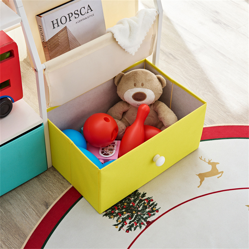 Children's Cabinet Simple Storage Rack Toy Storage Combination Two-Drawer Metal Multi-Layer Fabric with Drawer Rack for Children's Room