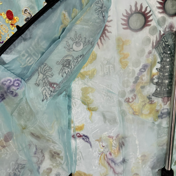 Taoist Clothes with Sleeves Five Cranes Taoist Summer Light Yarn Material Drop Clothes Taoist Robe High Skill Coat Multi-color Optional