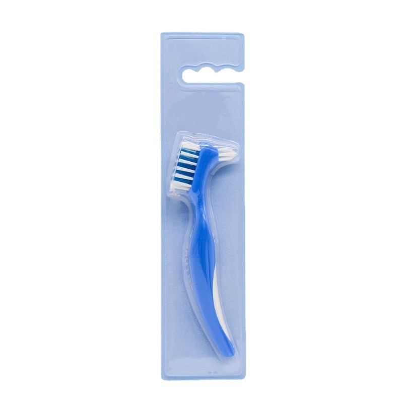 Household Adult Denture Toothbrush Double-Sided Care Brush Hard-Bristled Cleaning Brush Teeth Braces Cleaning and Descaling Full Mouth