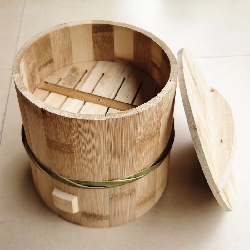 Steamed Rice Bamboo Bucket Bamboo Steamer Household Bamboo Steamer Rice Steamer Non-Wooden Bucket Sichuan Bamboo Bamboo Products Without Glue