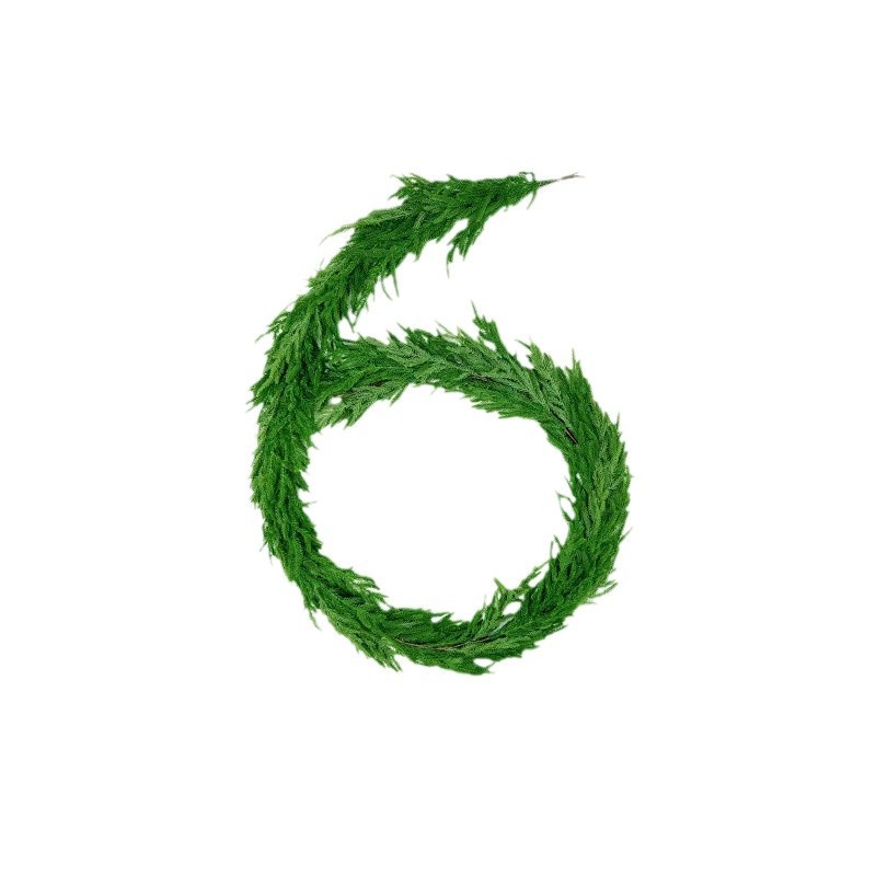 Amazon Artificial Simulated Green Plants Christmas Nokofu Pine Needles Soft Glue Rattan Garland Decoration Plastic Wrapped Vines