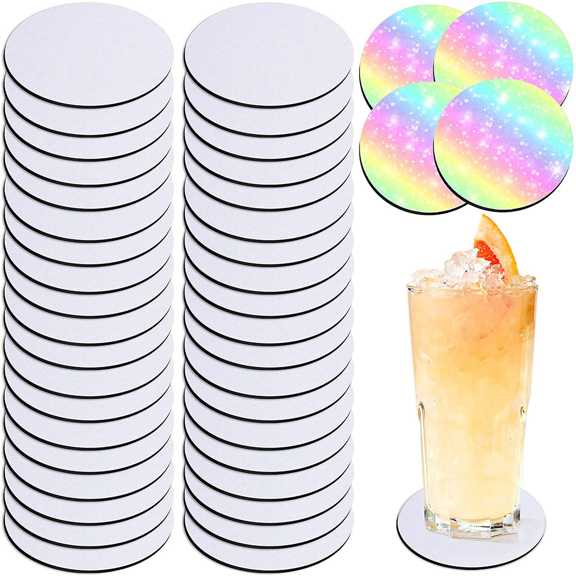 Spot diving material White 3mm thick car coaster thermal transfer sublimation DIY graffiti consumables Cup