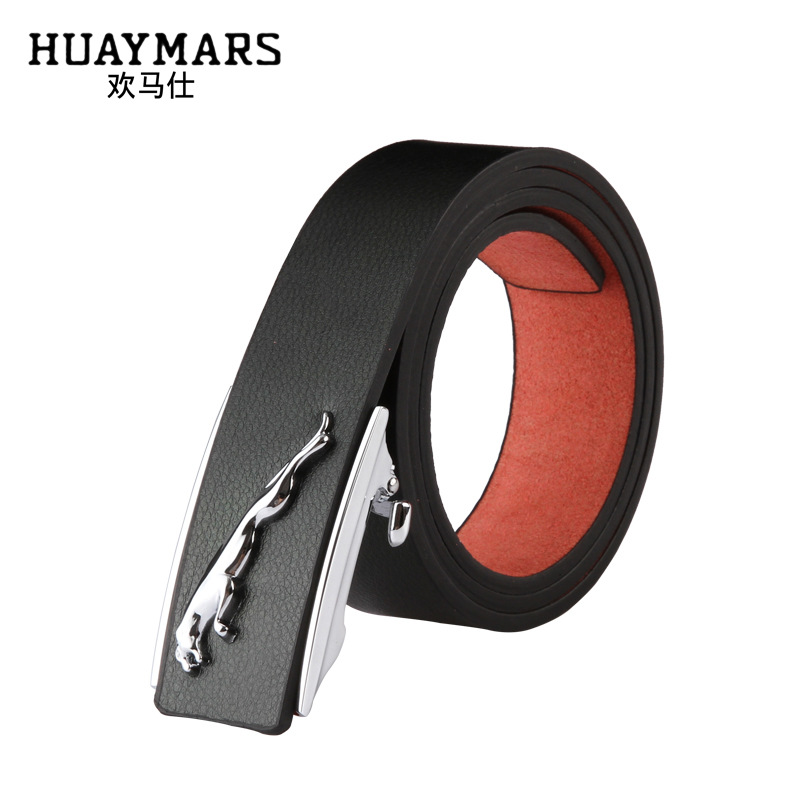 New men's belt toothless non-porous inner wear automatic buckle smooth buckle trouser belt business casual Korean belt wholesale