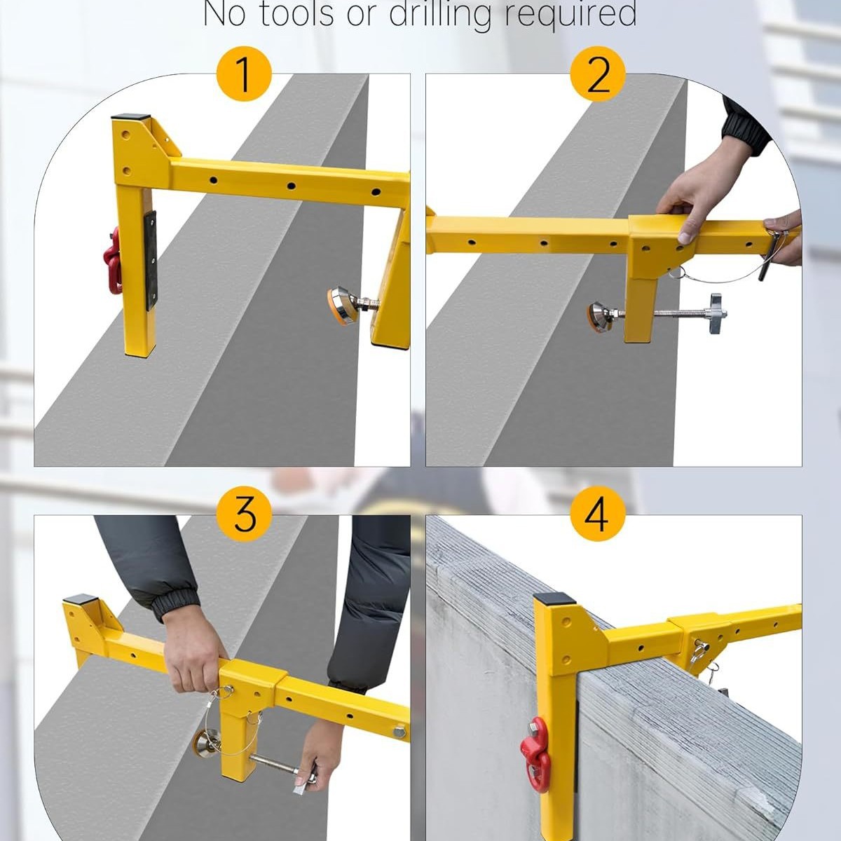Adjustable Non-Penetrating Anchor for Railings, Reusable Railing Anchor Clamp