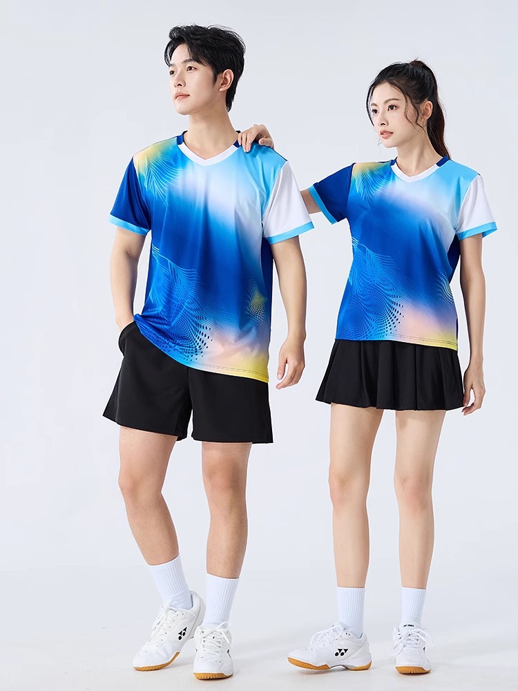 New Style Table Tennis Suit suit Men's and Women's Short-sleeved Quick-drying Vigor Tennis Suit Table Tennis Competition Team Uniform Customization