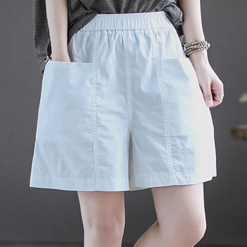 High Quality Cotton Wide Leg Shorts Women's New plus size High Waist Slim Look Summer Casual Loose All-match Five-point Overalls