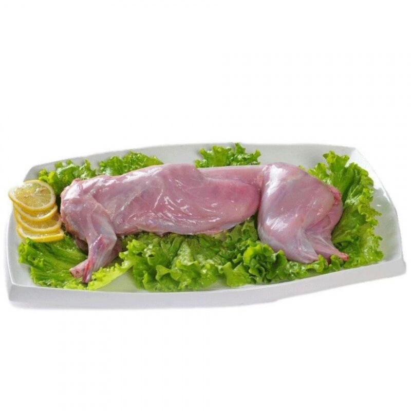 Fresh Whole Rabbit Meat with Free Shipping, Freshly Slaughtered Rabbit Meat, Frozen White Strips, Head and Skin Removed, about 0.5-2.5kg for Commercial Use