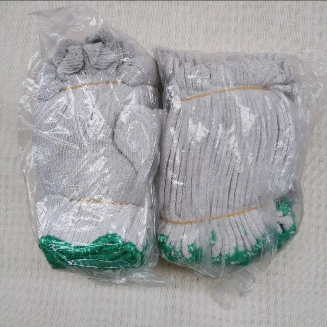 Оптовая продажа 600 г пластиковых белых нитяных перчаток, утолщенные, износостойкие, нескользящие, с точечным покрытием