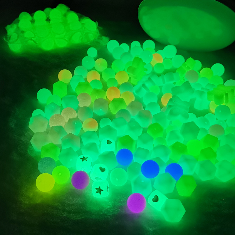Luminous Silicone Beads Bracelet 12mm Luminous Beads DIY Loose Beads Accessories Food Grade Silicone Beads Wholesale