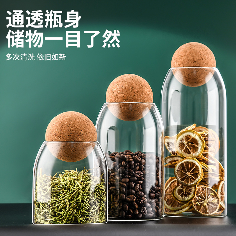 Classic Storage Display Sealed Jar Kitchen Coarse Grain Storage Jar Xibi Coffee Bean Transparent Glass Storage Jar