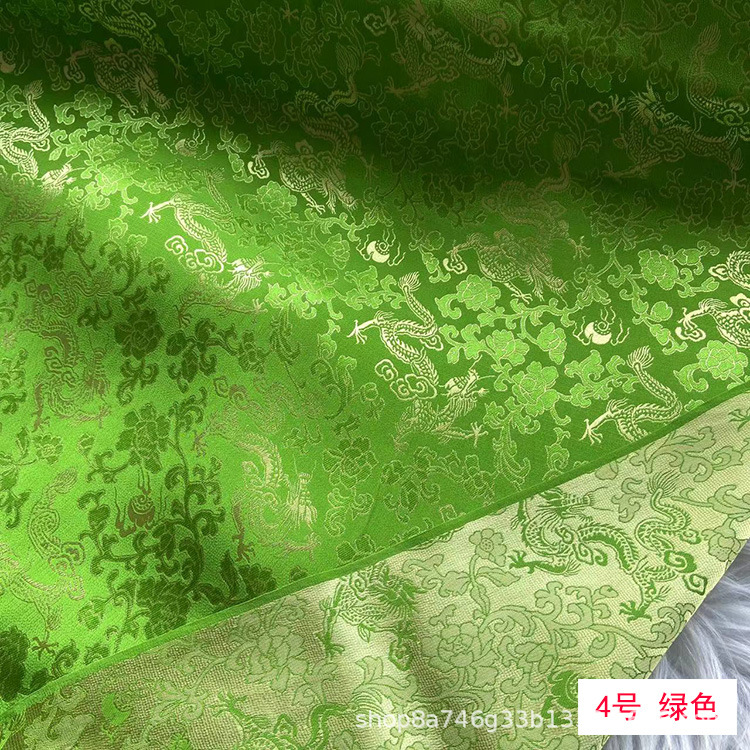 Jacquard Silk Fragrant Crepe Fabric Chinese Clothing Tang Suit Fabric Dragon Pattern Heavyweight Silk Cheongsam Top Fabric