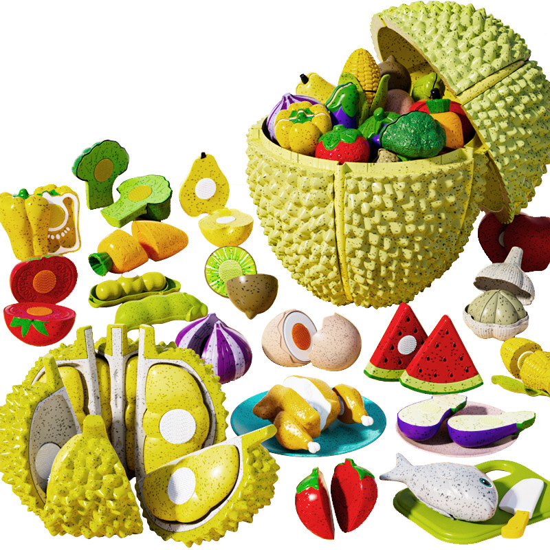 Aomengxing Big Durian Children's Fruit Cutting Toy Fruit and Vegetable Cutting Baby Can Chew Baby Montessori Early Education