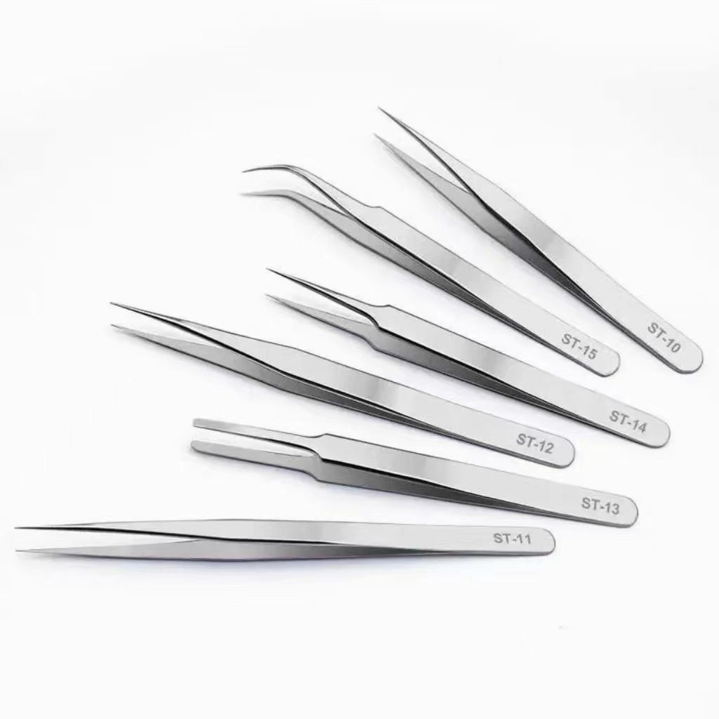 1.5 Thick Stainless Steel Tweezers High Precision Pointed Bouth Bird's Nest Picking Eyelash Clip