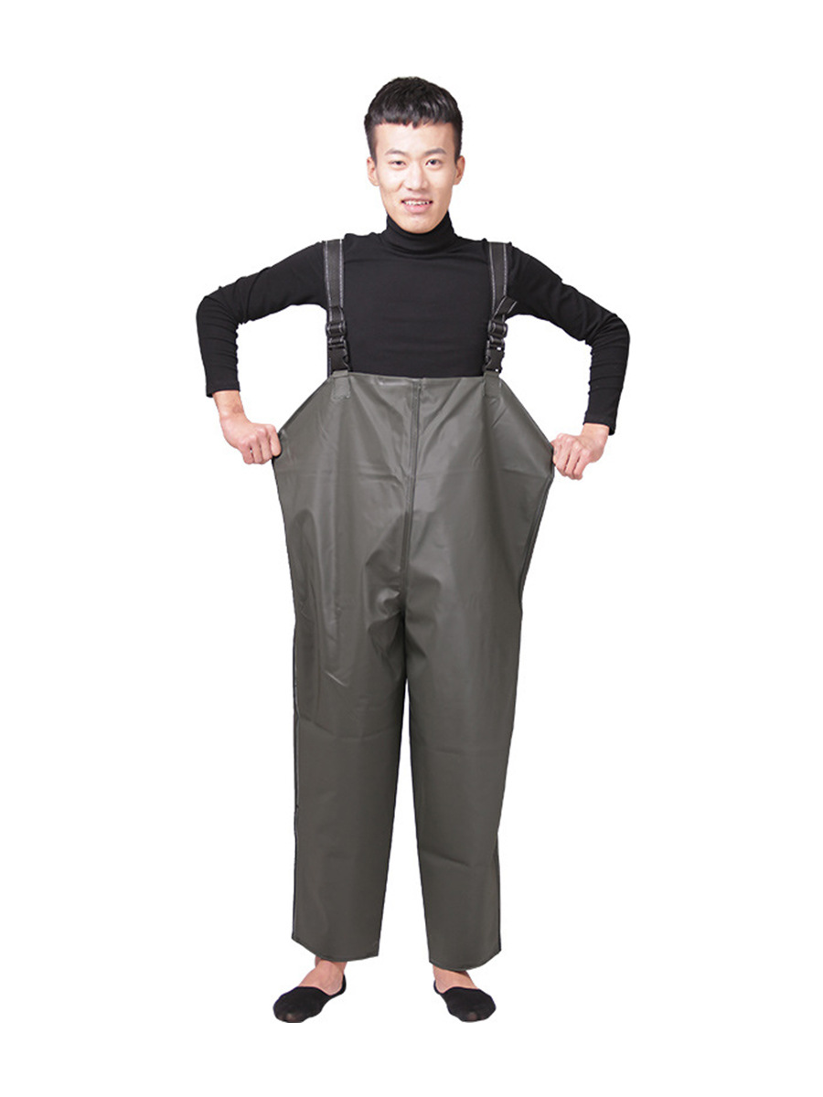 Waist-length Water Pants Half-length Fishing and Catching Fishing Waterproof Fish Pants Farming Pants Rain Pants Wading Clothes One-piece Shoes Leather Fork