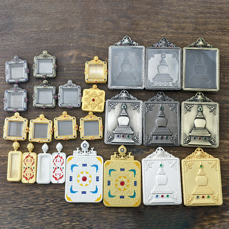 Xizang Gawu Box Thangka Painting Box Multi-Size Single-Sided Double-Sided Pendant Portable Buddha Amulet Thangka Manufacturer Wholesale