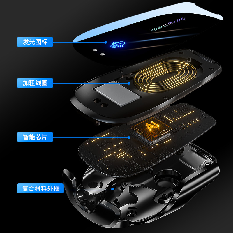Magic Clip Q96 Car Wireless Charging Phone Holder 15W Electric Opening and Closing Navigation Car Accessories Wireless Fast Charging