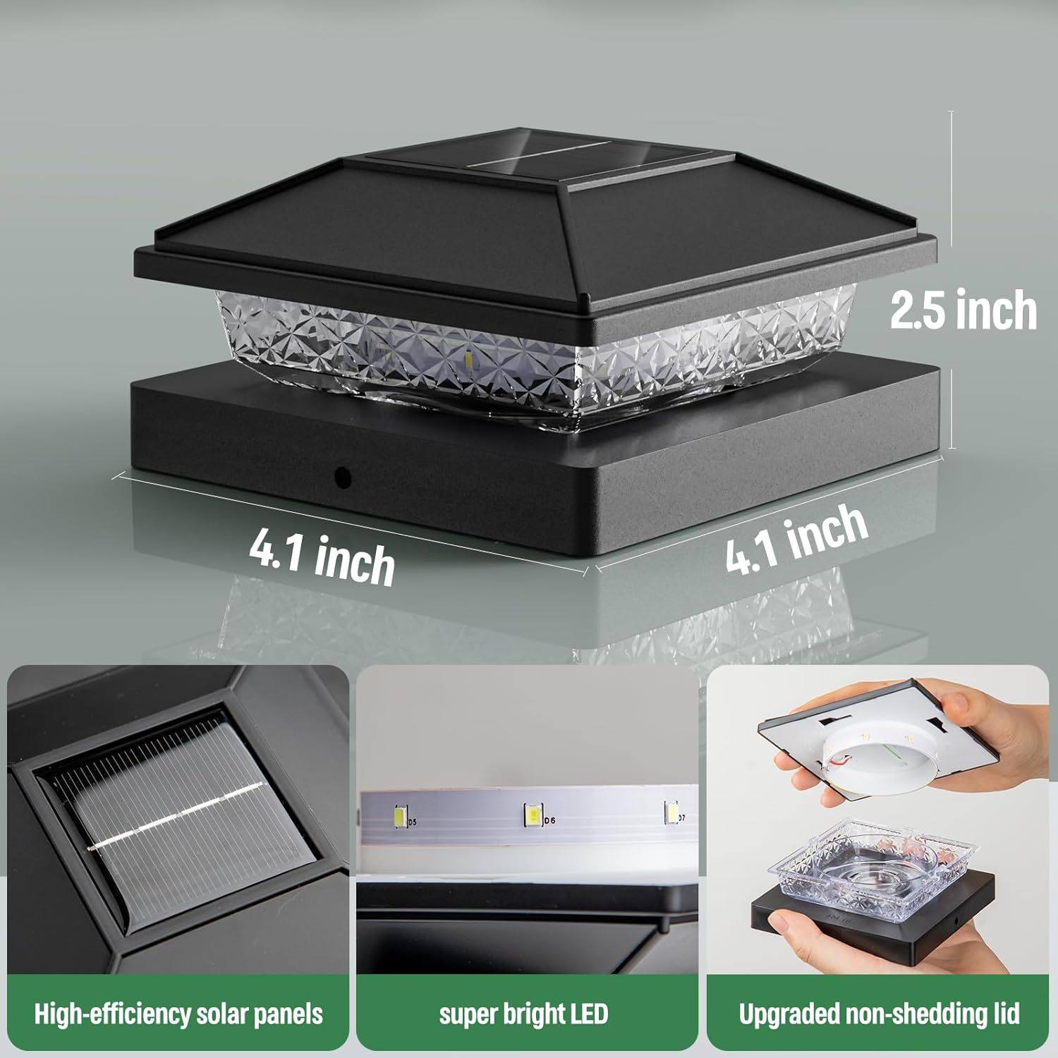 New Hot Selling Solar Garden Light Decoration Villa Garden Column Head Light Outdoor Fence Solar Column Head Light