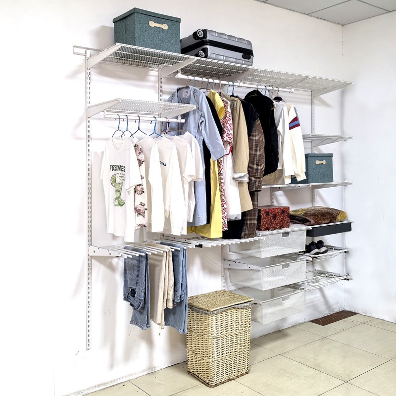 Open Cloakroom Household Bedroom Hanger Storage Storage Integral Simple Combination Formaldehyde-free Metal Wardrobe