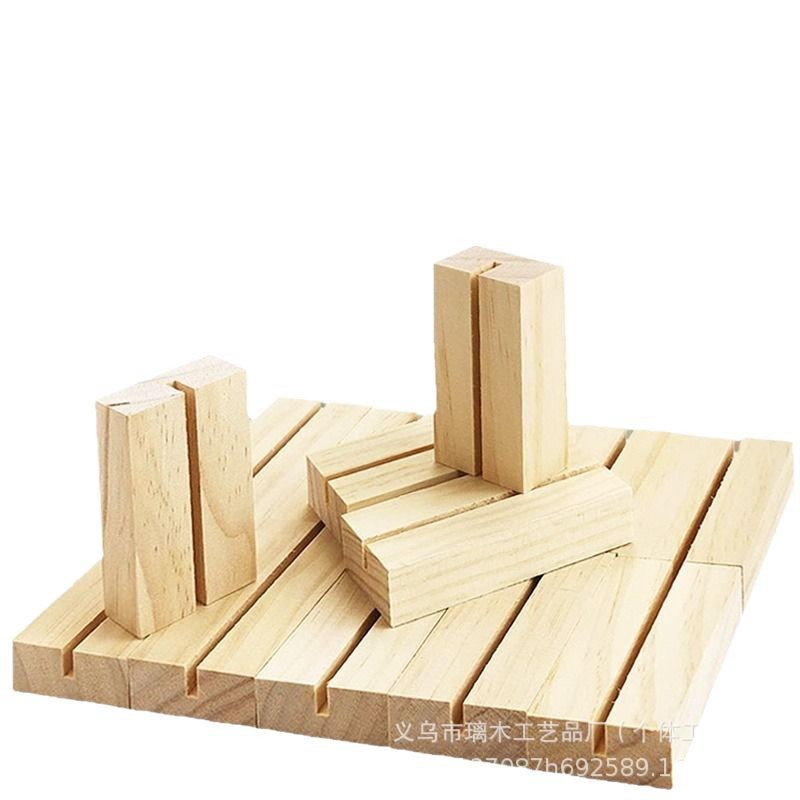 Creative Desk Calendar Postcard Solid Wood Base Desktop Note Wooden Stand Message Photo Wooden Home Decoration