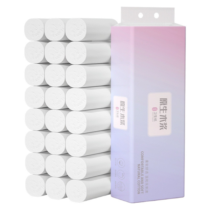 84 Rolls, Full Box of Toilet Paper, Wood Pulp Toilet Paper, Affordable Coreless Roll for Home Use