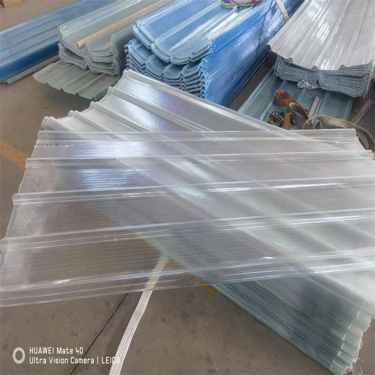 Frp/Pc Sunshine Tile Light Panel Transparent Water-Glossy White Roof Sunshade Blue Roof Carport Canopy Flame Retardant