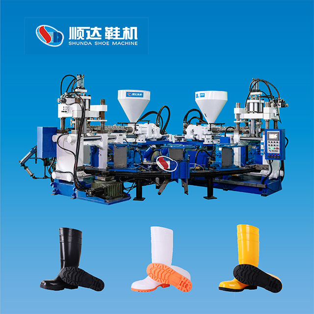 Automatic Disc Type Multi Station Single Double Color Pvc Rain Boots Injection Molding Machine