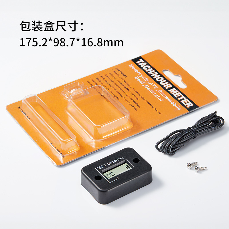 Motorcycle Timer Waterproof Tachometer Atv Snow Car Lawn Mower Motorcycle Engine Digital Display 2 Punch 4 Stroke