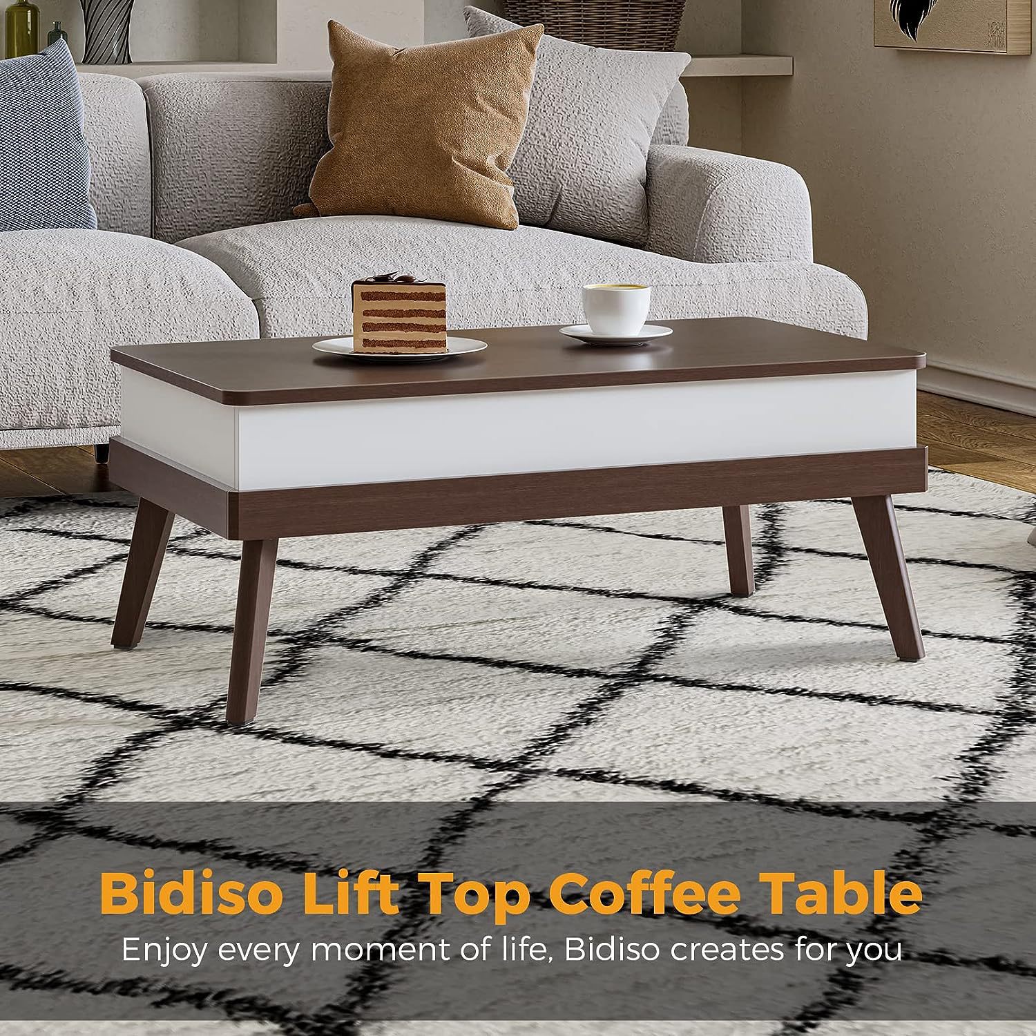 Nordic Lifting Coffee Table, Simple Small Apartment Living Room, Multi-Functional Tea Table, Dining Table, Dual-Purpose Table