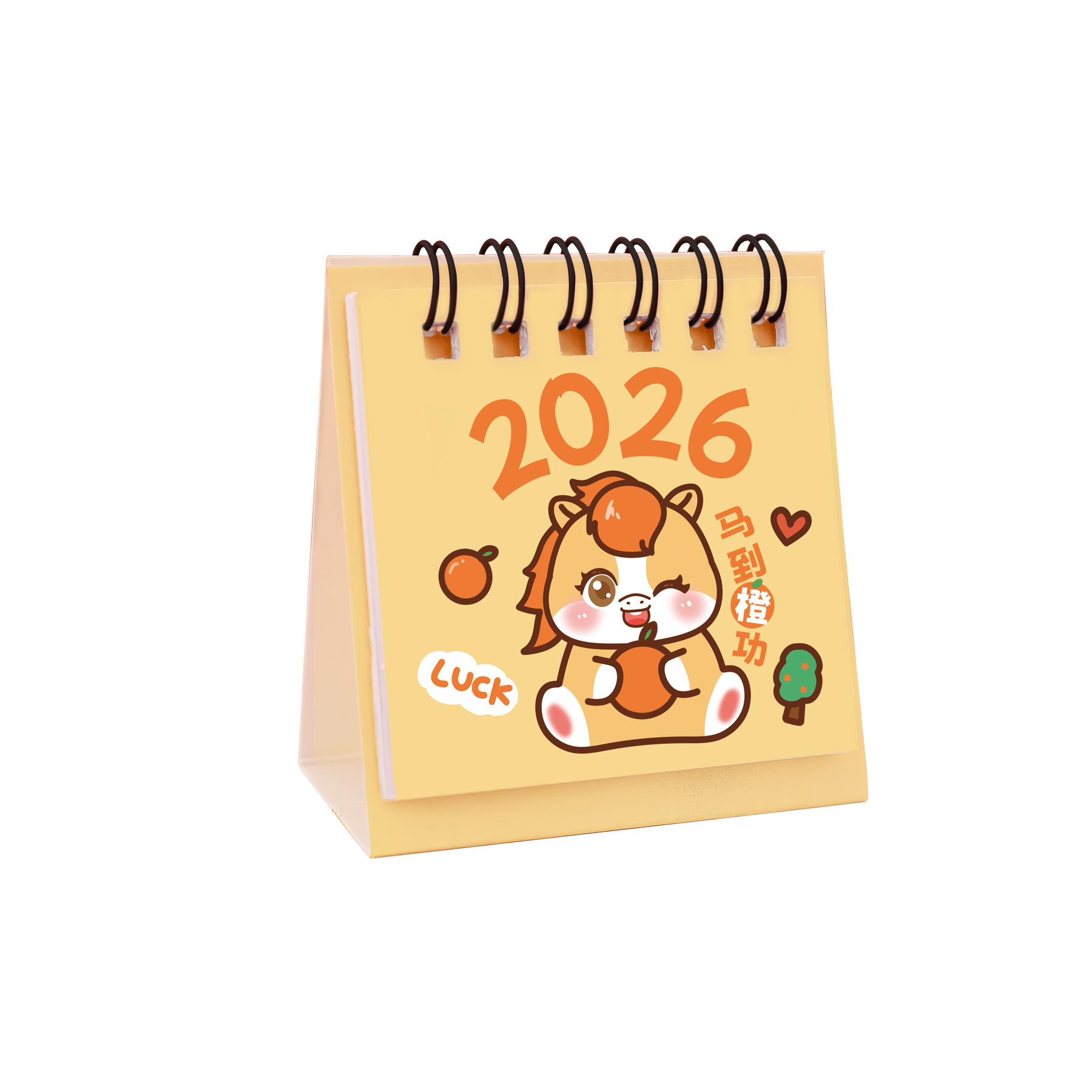 2026 Cartoon Mini Desk Calendar Ins Student Desktop Check-In Ornament Calendar Cute Fruit Text Desk Calendar