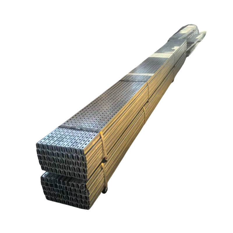 Tianjin Cold-Rolled C-Shaped Steel Q235B Punched Roof Purlin Hot-Dip Galvanized Solar Photovoltaic Bracket Anti-Seismic Bracket