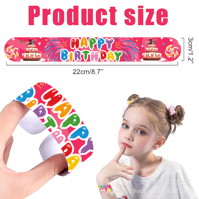Amazon's New Birthday Snap Ring Bracelet Children's Birthday Party Theme Gift Decoration Snap Ring Bracelet
