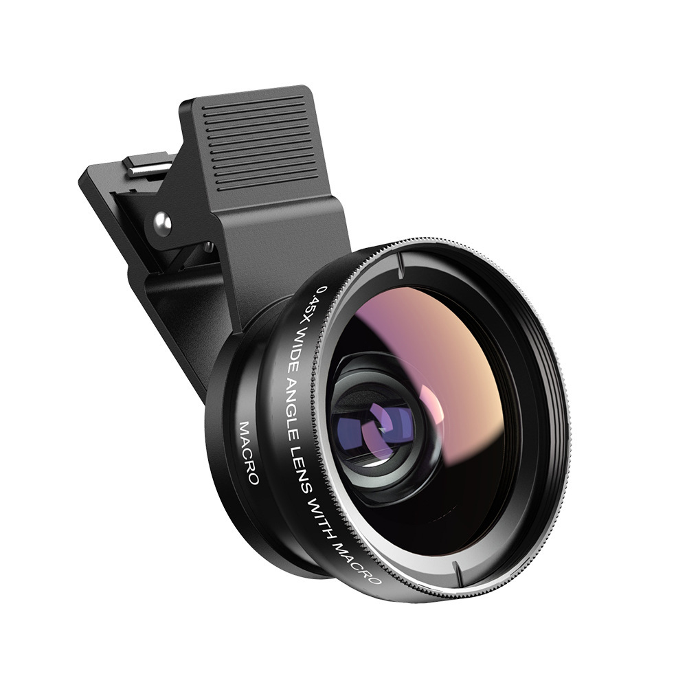 Manufacturer Wholesale Mobile Phone Lens 0.45X Wide-Angle Lens 15X Macro Mobile Phone External Camera Hd Distortion-Free