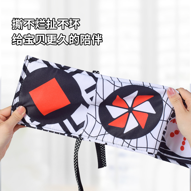 Black and White Double-Sided Haha Mirror Crib Cloth Book Baby Stereo Cloth Book Can Not Be Torn and Can Be Chewed Early Education Toys
