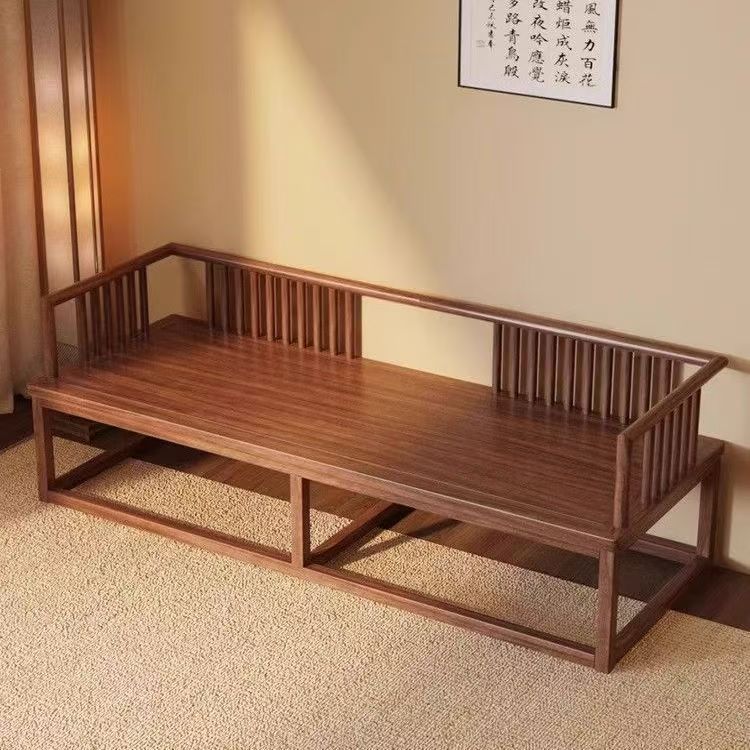 New Chinese-style Full Solid Wood Rohan Bed Ming-style Living Room Household Small Apartment Simple Sofa Bed Dual-use Rest Rohan Chair