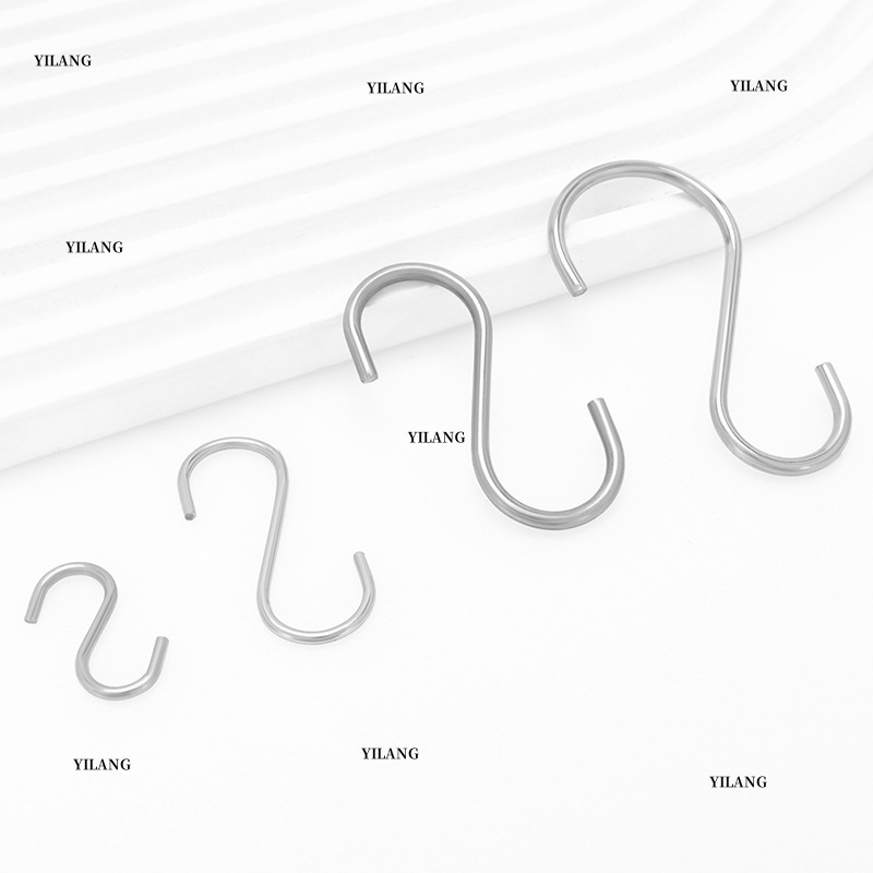 Cross-Border Stainless Steel S-Shaped Hooks for Hanging Items, S-Hooks for Supermarkets, Kitchens, Household Storage, Multi-Purpose, Modern and Simple