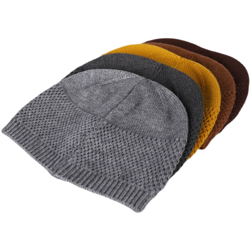 Monk Melon Hat Winter Warm Monk Hat Faux Rabbit Velvet Knitted Wool Hat Bichkhuni Hat Master Monk Flat Top Hat