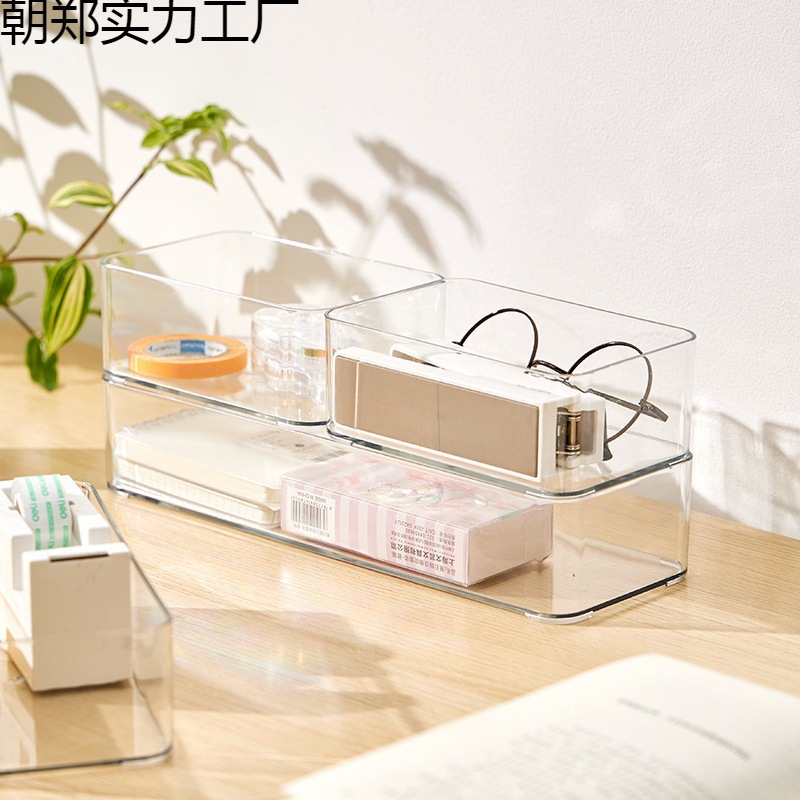 3 Kitchen Drawers with Built-In Partitions, Storage Boxes, Chopsticks, Spoons, Tableware, Sundries, Stationery, Transparent Narrow Strips of Acrylic