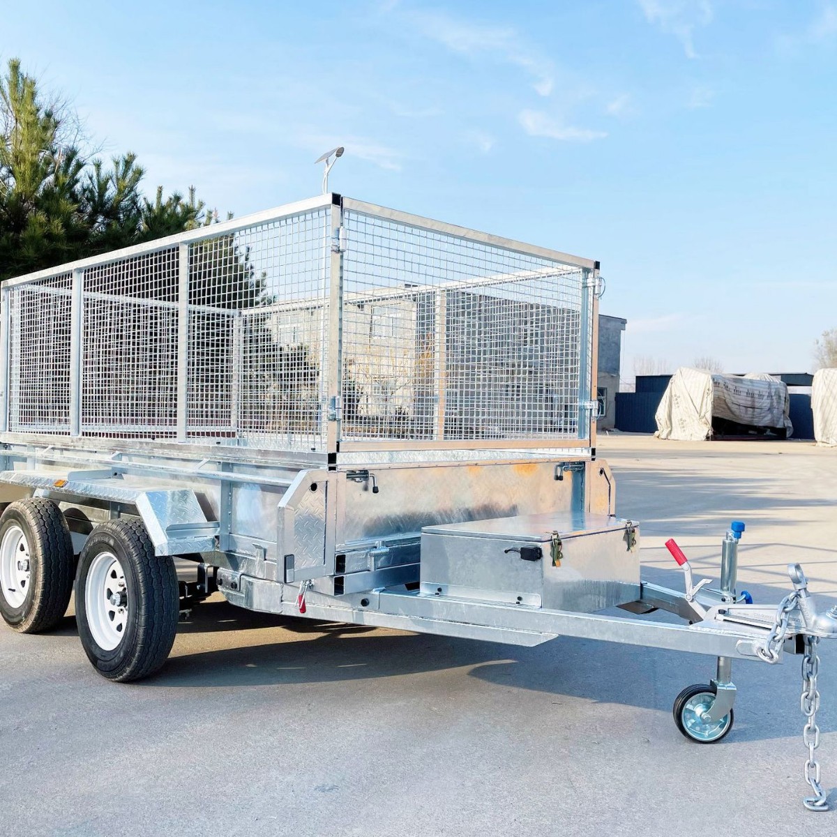 Galvanized Mesh Tool Cart with Cage-Type Trailer 10*510*8, Made to Order for Export and Customized for Commercial Use
