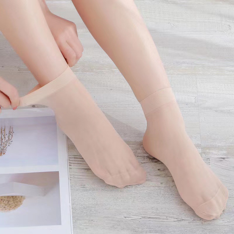 Spring and summer thin core-spun silk steel wire socks women's versatile anti-hook silk wear-resistant breathable deodorant velvet stockings