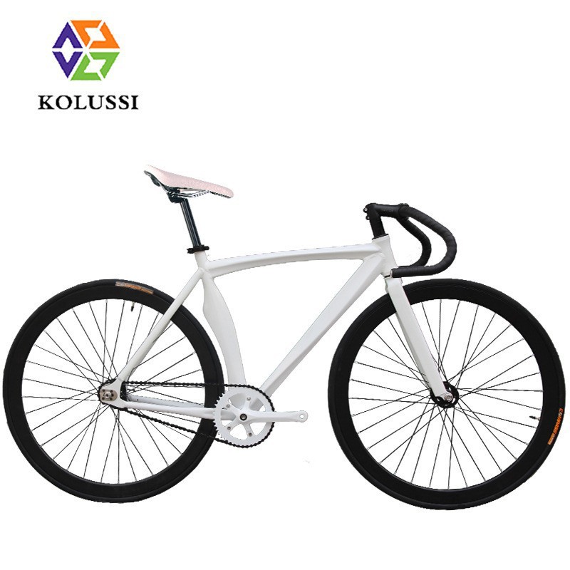 Fixed-Gear Bicycle Muscle Curved Blade Reverse Riding Adult Student Male and Female Track Bike Aluminum Alloy Integrated Wheel Complete Bike