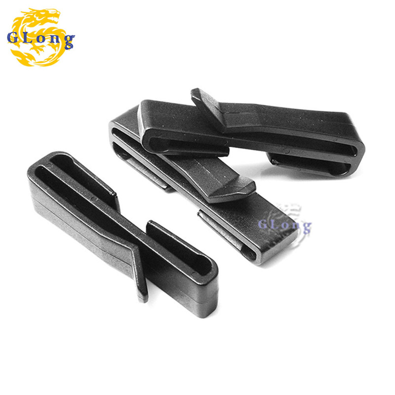 Black Webbing Finishing Clip, Outdoor Belt Clip, Belt Clip, Adjustment Buckle, Luggage Accessories 20~50mm
