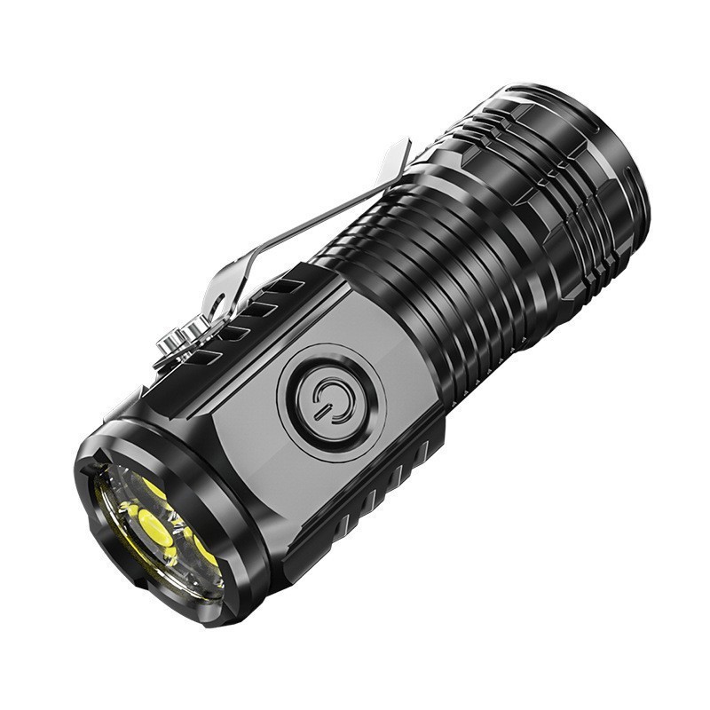 Supermarket Style Strong Light Long-Range Flashlight Mini Portable Small Flashlight Outdoor Multi-Function Clip-On Cap Light Flashlight
