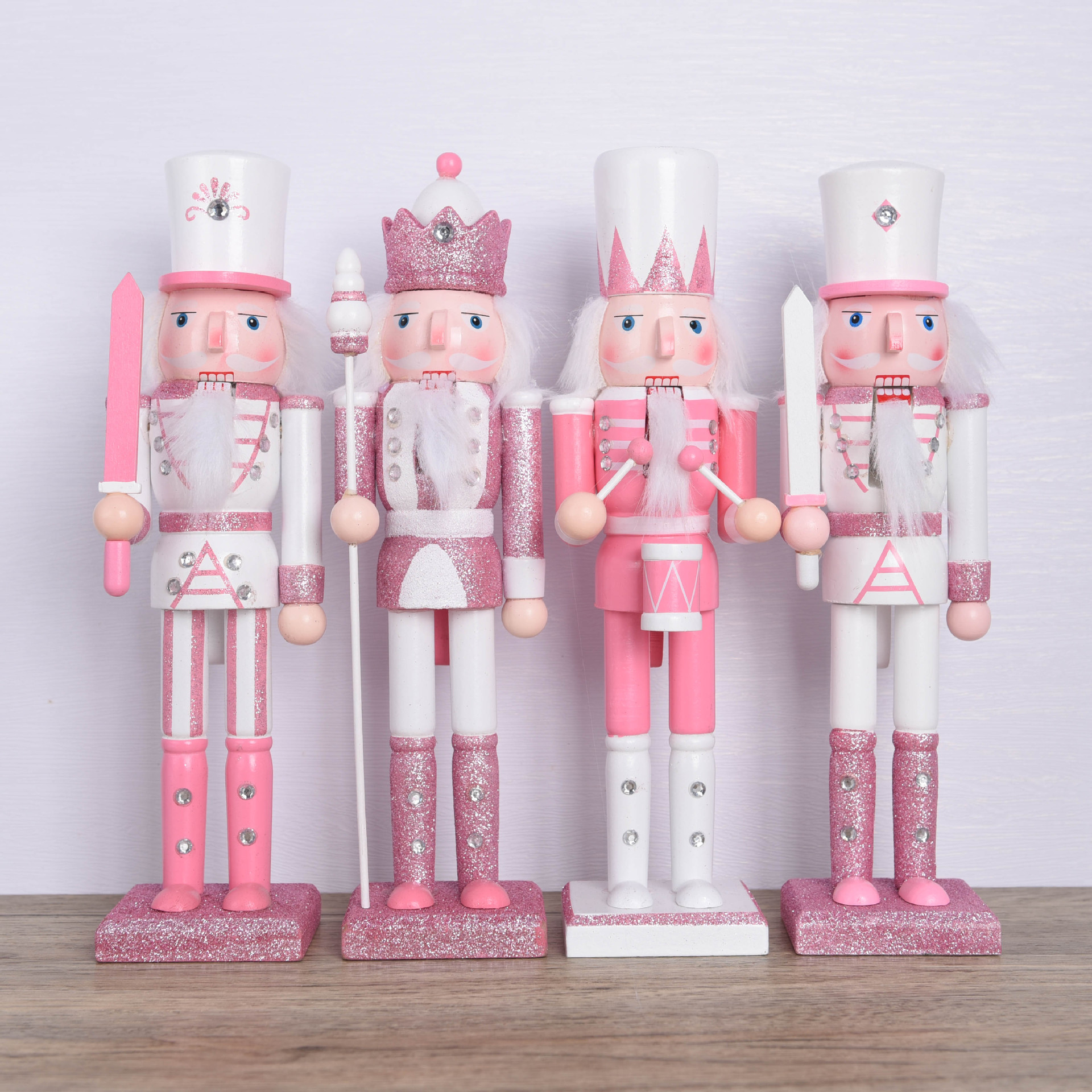 In-Stock Wooden 30cm Walnut Nutcracker Christmas Gift Ornament Painted Walnut Soldier Puppet Cross-Border Hot Sale